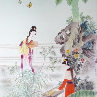 手繪壁布背景墻